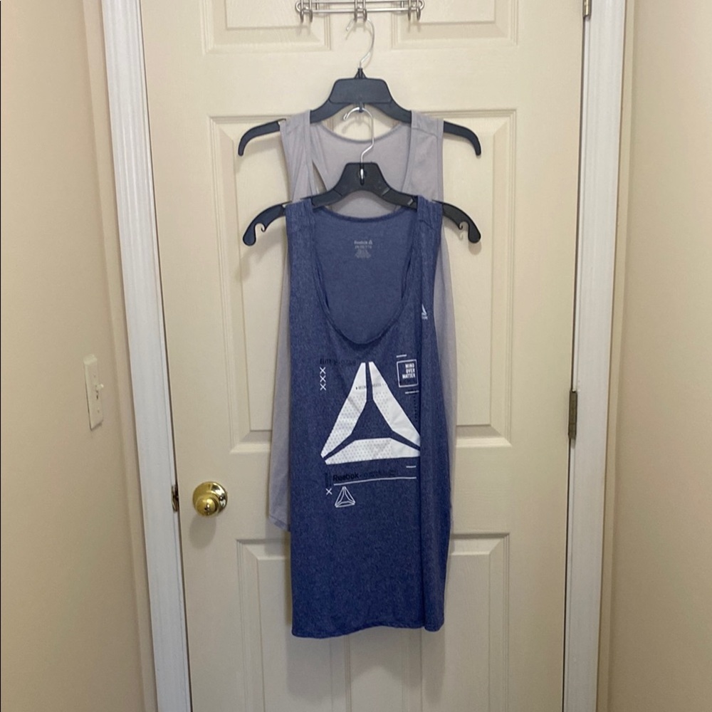 Women’s Reebok Blue and Gray Tank Tops
